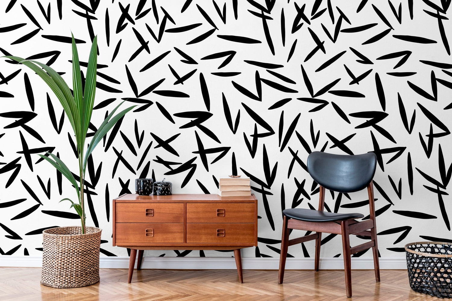 Abstract Bamboo Sketch Wallpaper - X118 - WallTrend