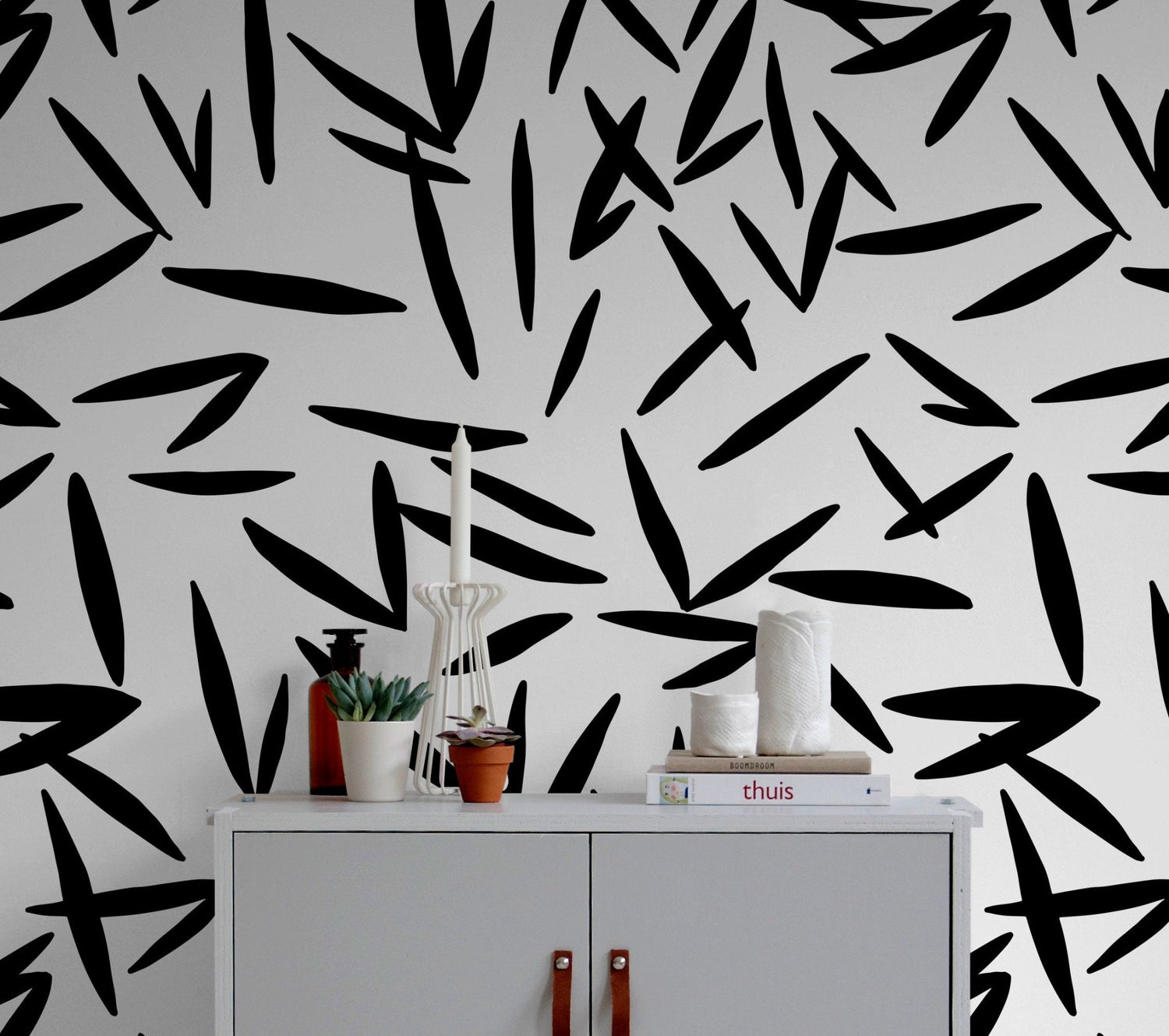 Abstract Bamboo Sketch Wallpaper - X118 - WallTrend