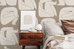 Abstract Beige Human Figures Wallpaper - C242 - WallTrend