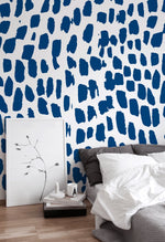 Abstract Blue Brushstrokes Wallpaper - B659 - WallTrend