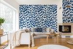 Abstract Blue Brushstrokes Wallpaper - B659 - WallTrend