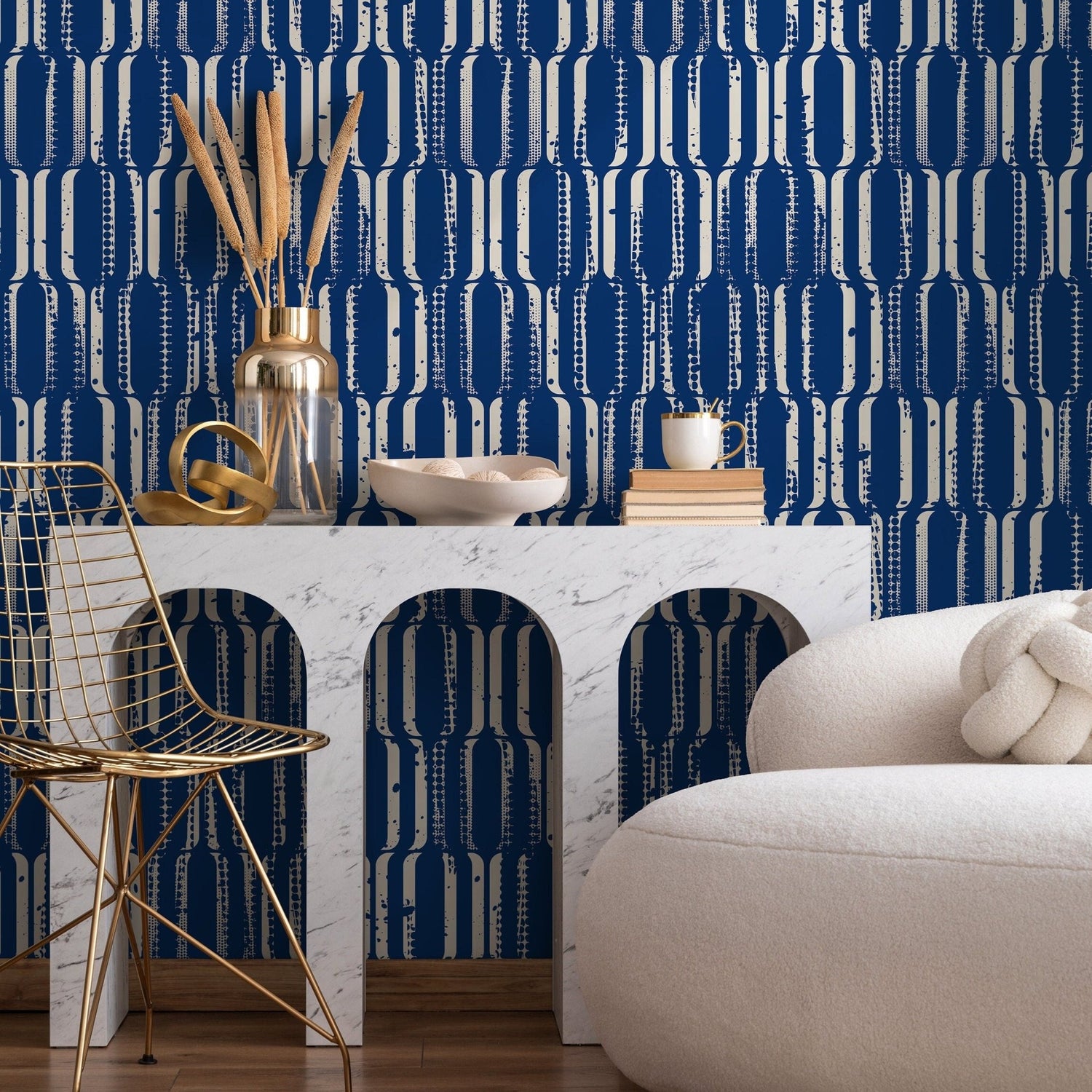 Abstract Blue Totem Wallpaper - B408 - WallTrend