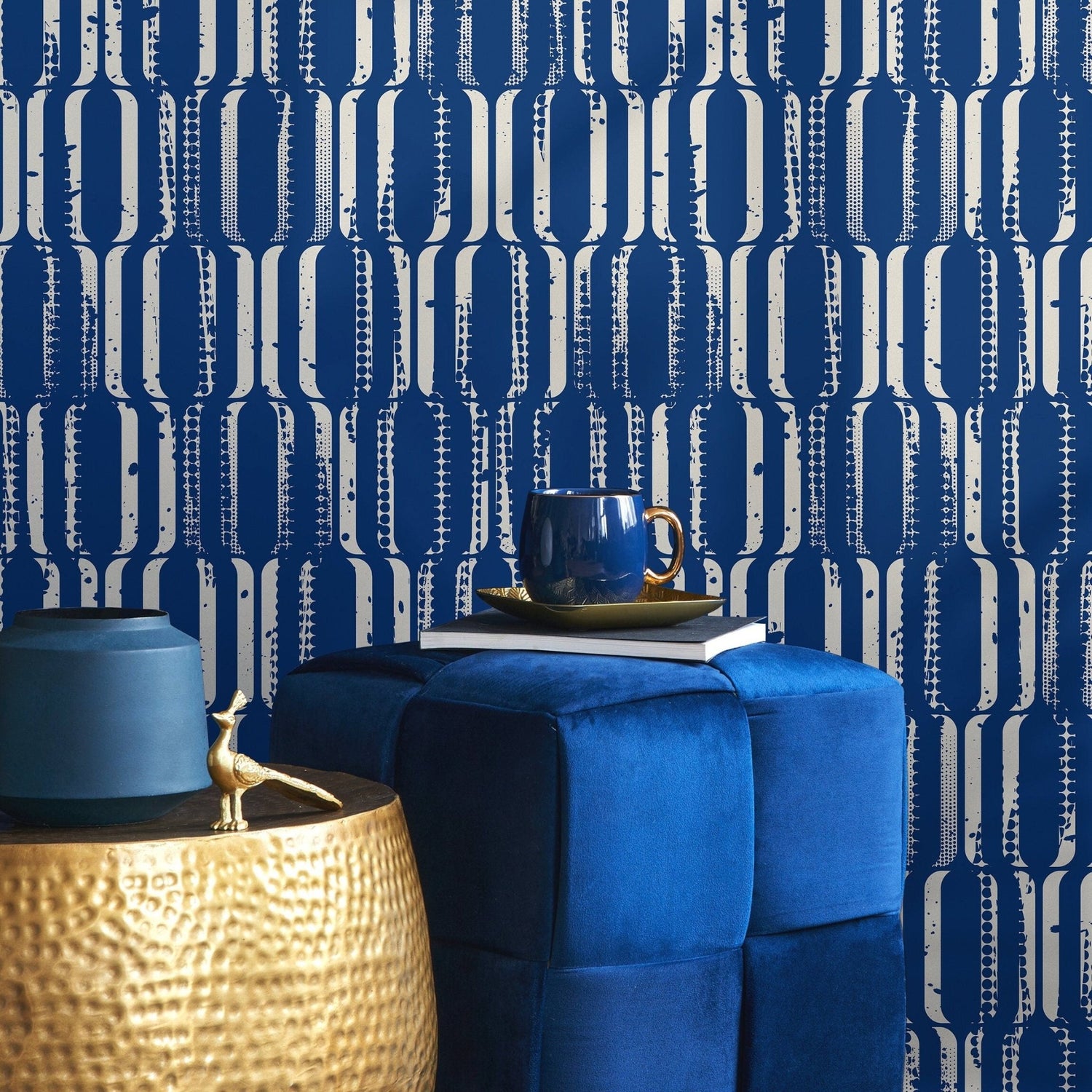 Abstract Blue Totem Wallpaper - B408 - WallTrend