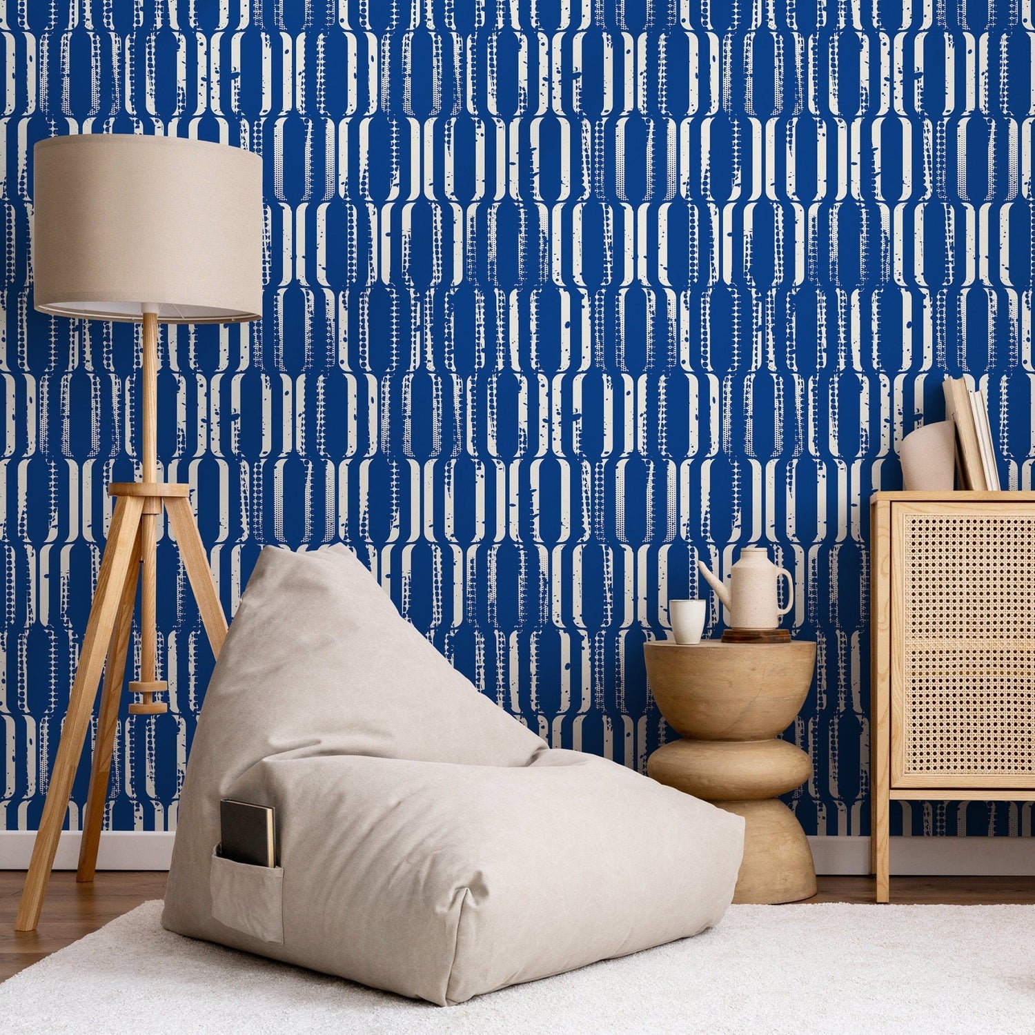 Abstract Blue Totem Wallpaper - B408 - WallTrend