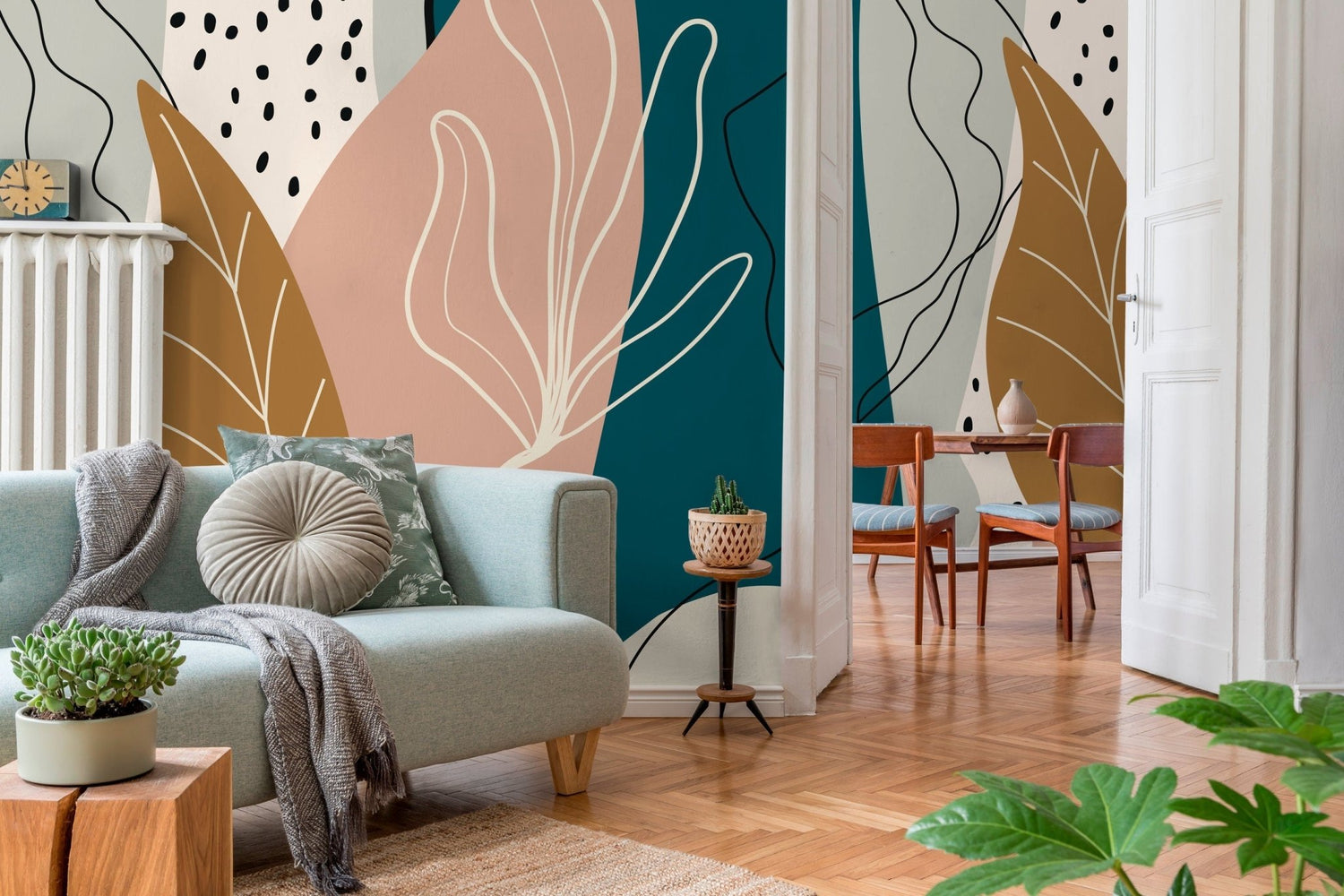 Abstract Botanical Art Wallpaper - C212 - WallTrend