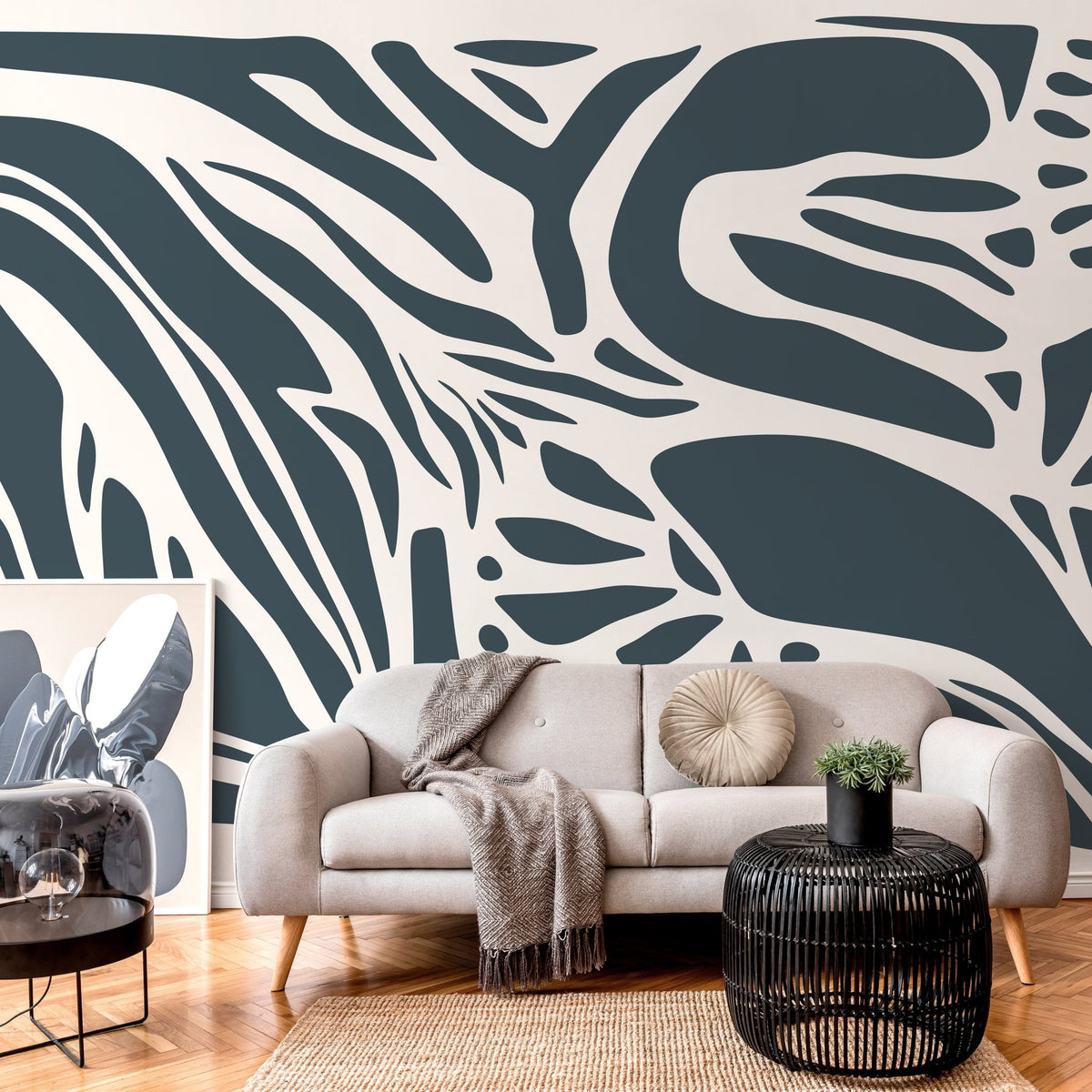 Abstract Botanical Carvings Wallpaper - D623 - WallTrend