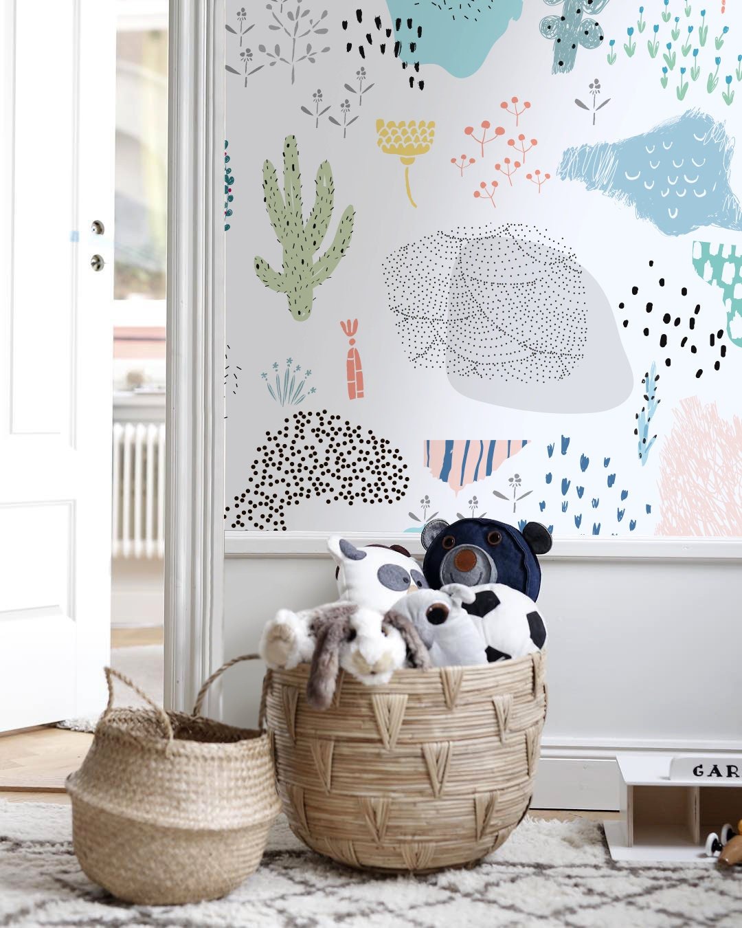 Abstract Botanical Doodles Wallpaper - B203 - WallTrend