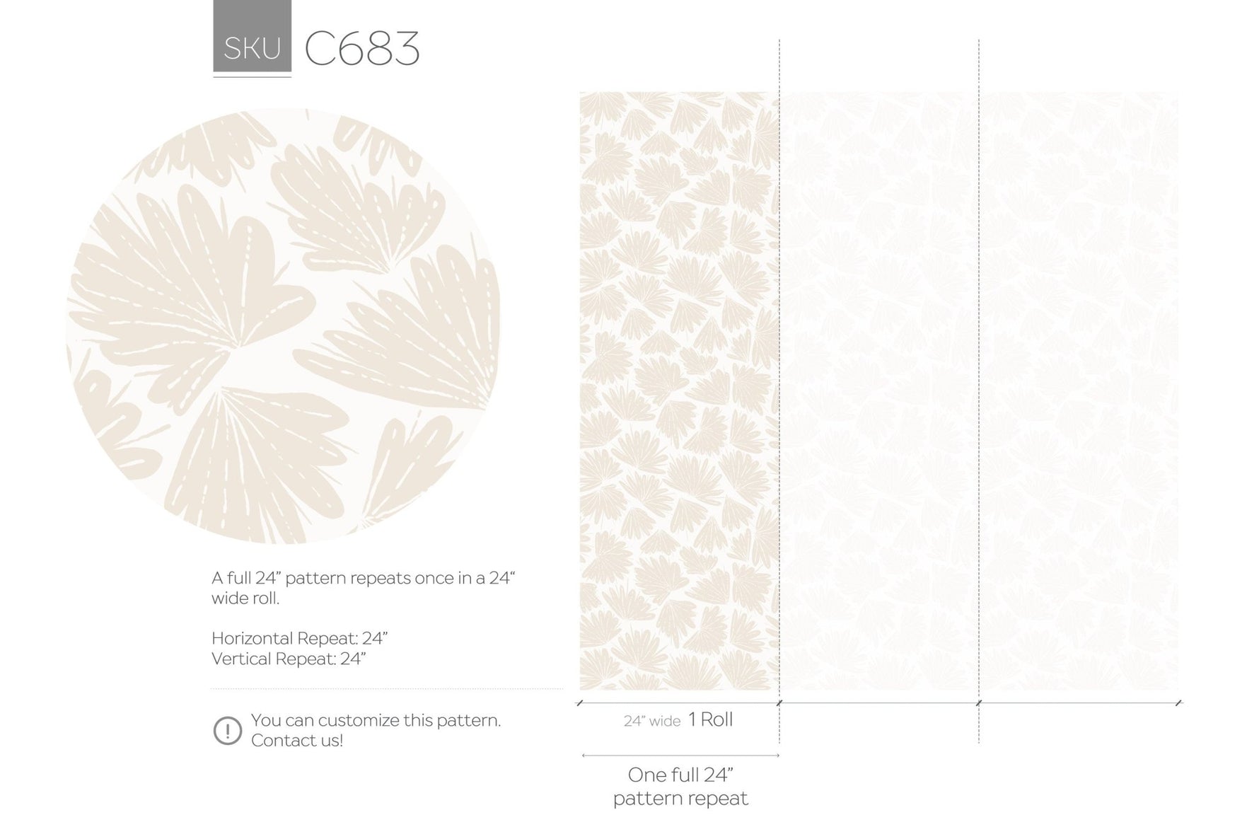 Abstract Botanical Fan Shapes Wallpaper - C683 - WallTrend