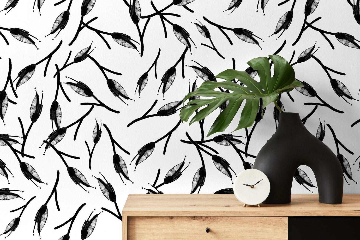 Abstract Botanical Illustrations Wallpaper - B056 - WallTrend