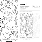 Abstract Botanical Line Art Wallpaper - B611 - WallTrend