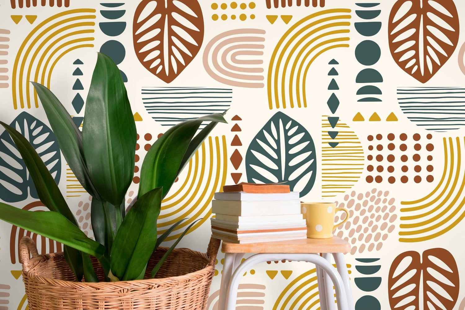 Abstract Botanical Mix Wallpaper - C735 - WallTrend