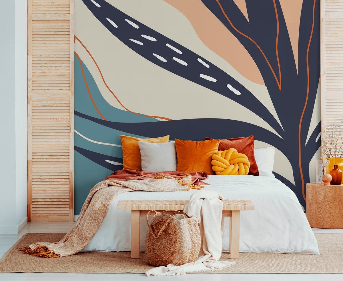 Abstract Botanical Motifs Wallpaper - C060 - WallTrend