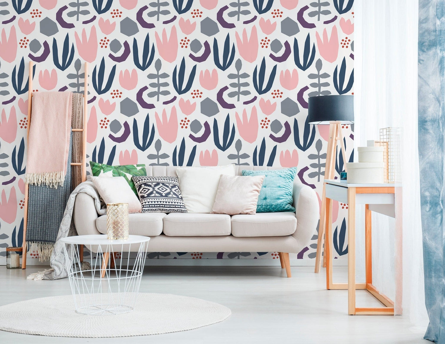 Abstract Botanical Shapes Wallpaper - B454 - WallTrend