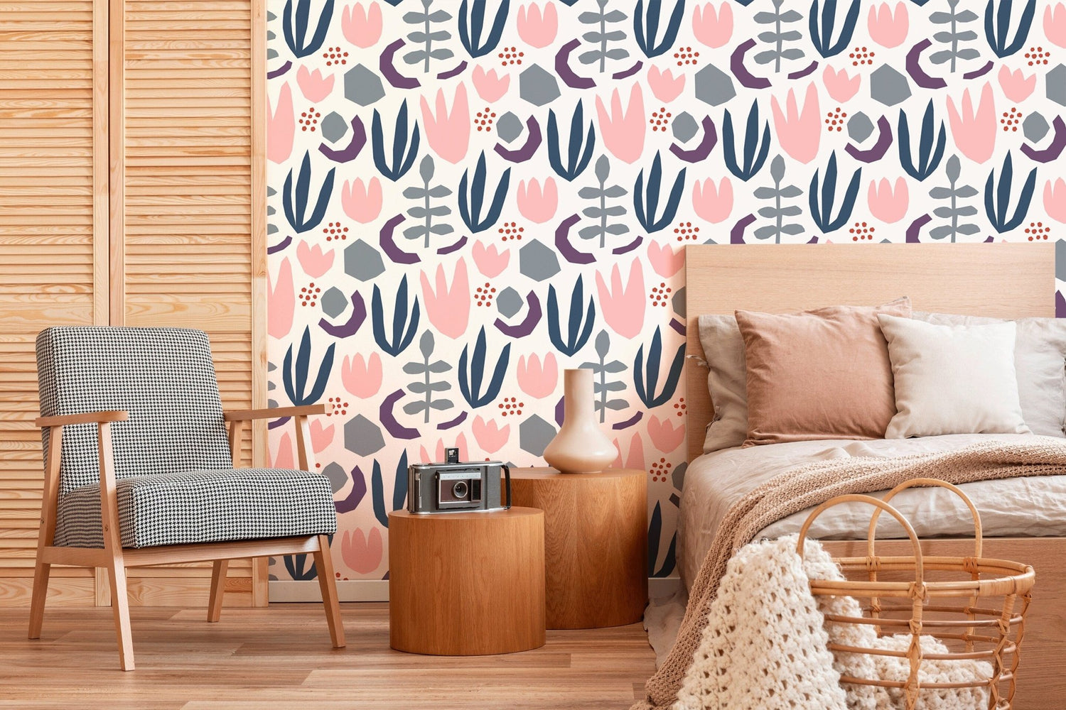 Abstract Botanical Shapes Wallpaper - B454 - WallTrend