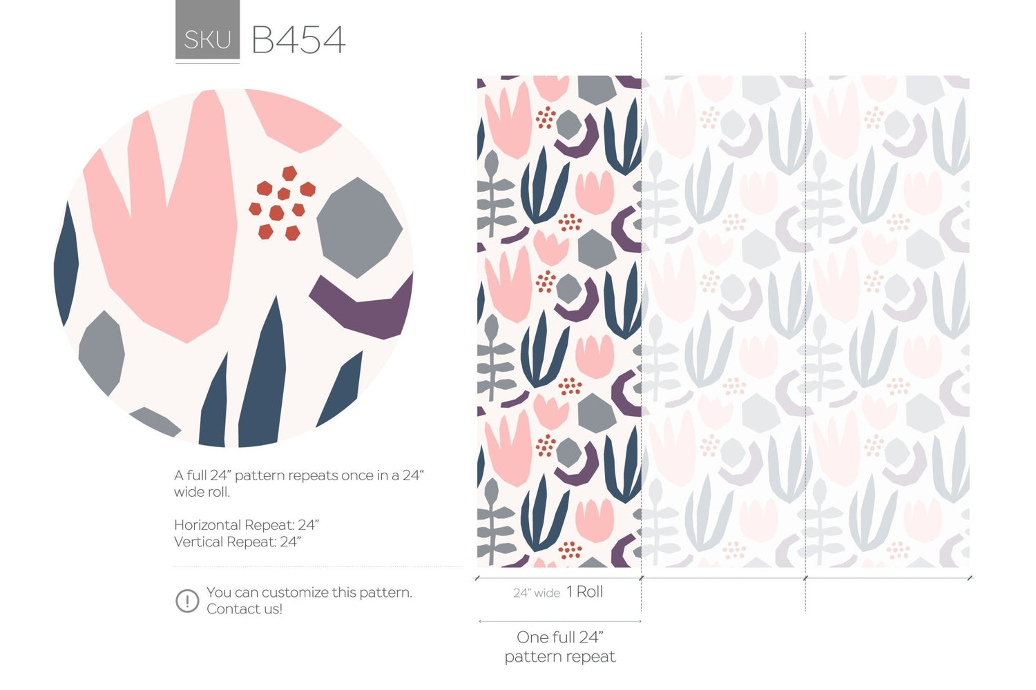 Abstract Botanical Shapes Wallpaper - B454 - WallTrend