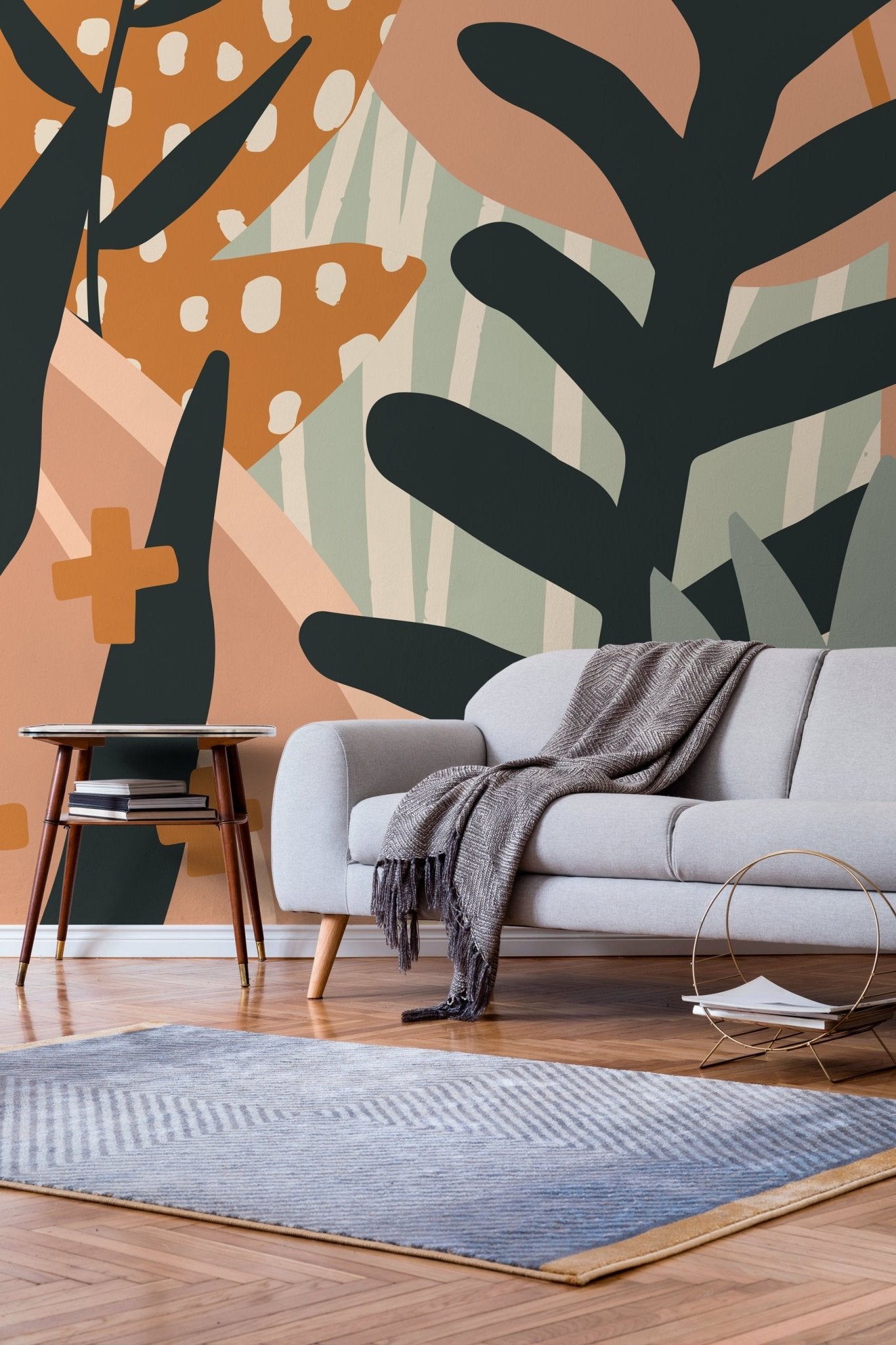 Abstract Botanical Shapes Wallpaper - B874 - WallTrend