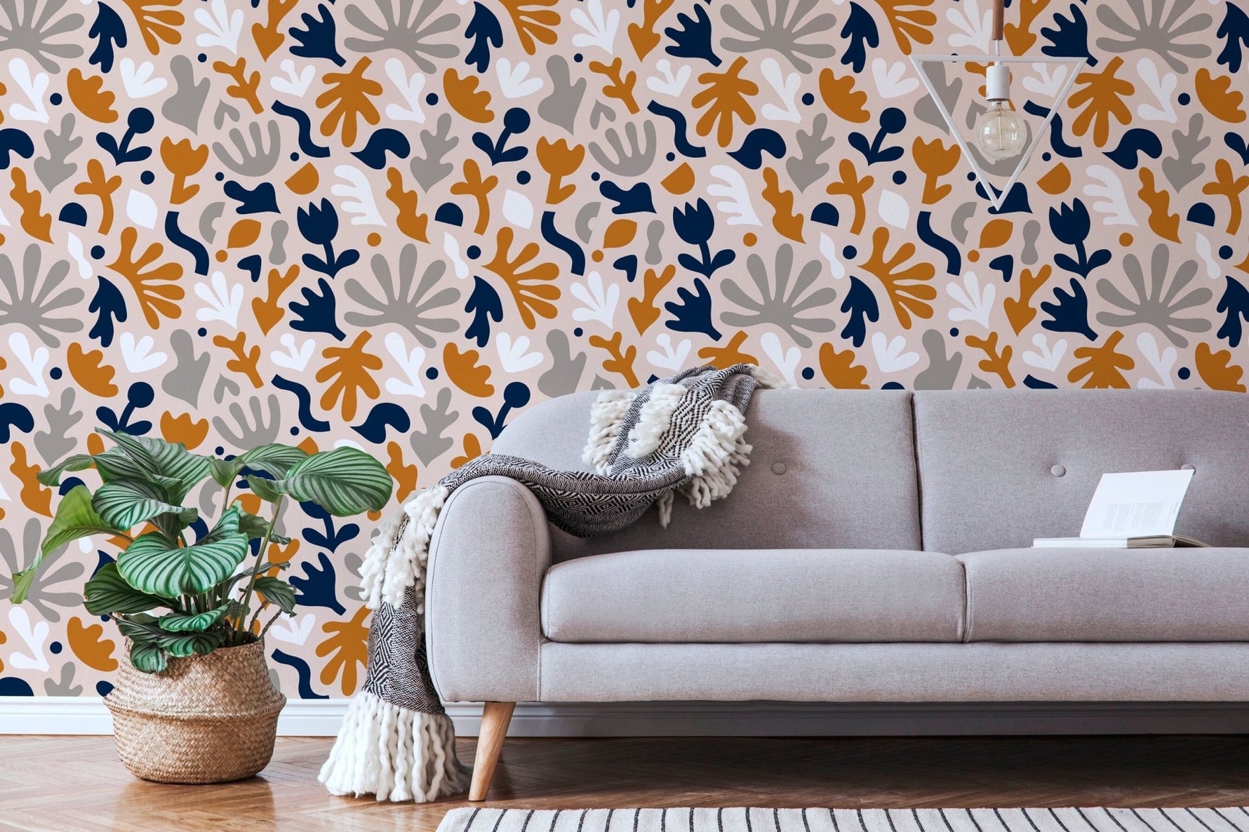 Abstract Botanical Shapes Wallpaper - B916 - WallTrend