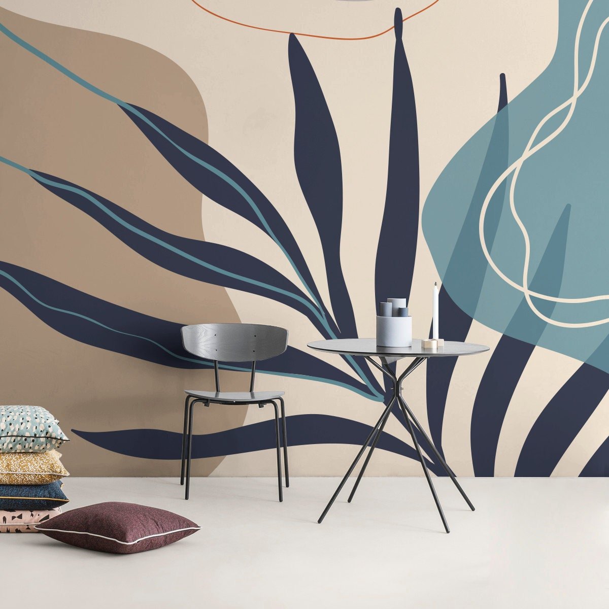 Abstract Botanical Shapes Wallpaper - C062 - WallTrend