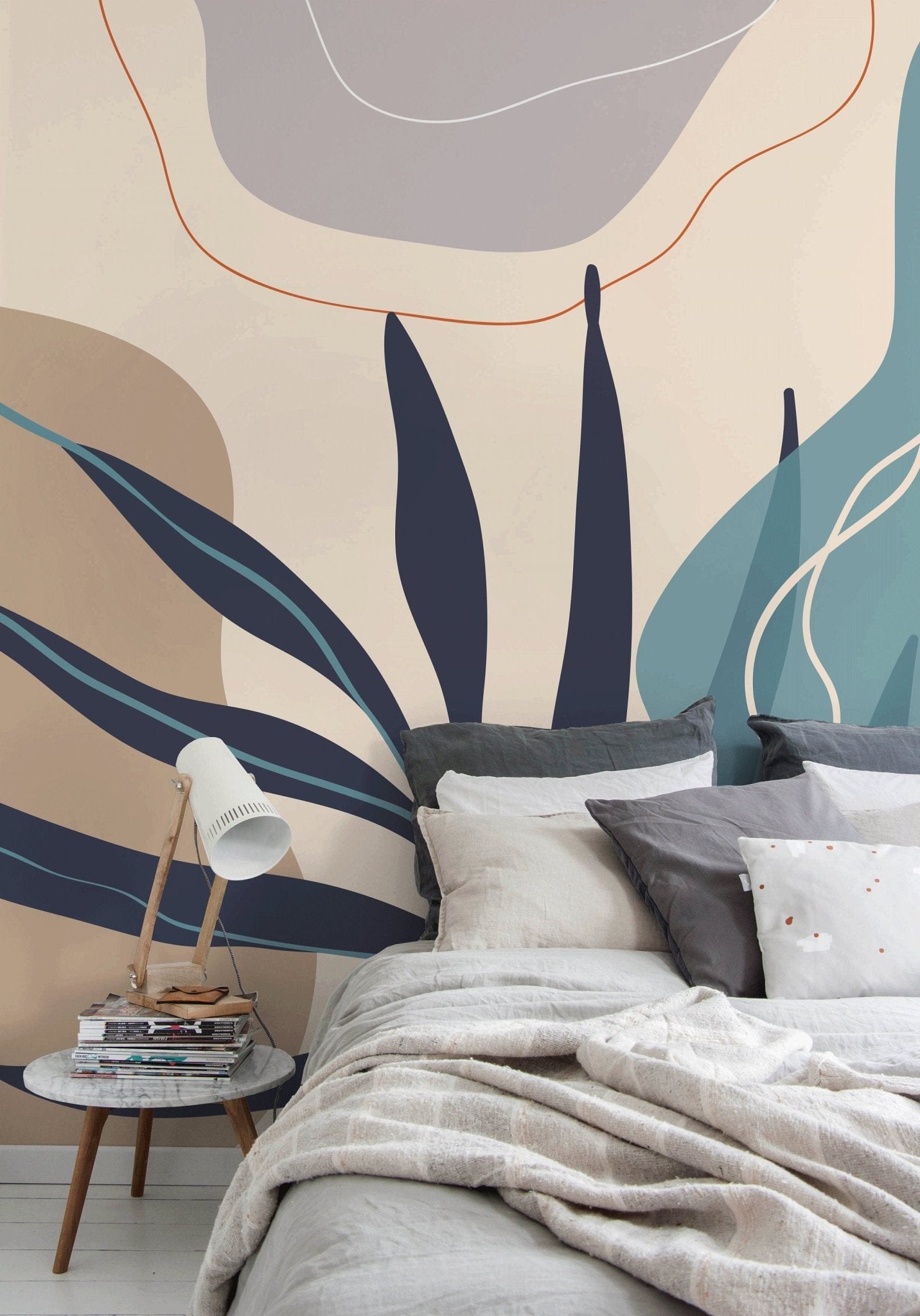 Abstract Botanical Shapes Wallpaper - C062 - WallTrend