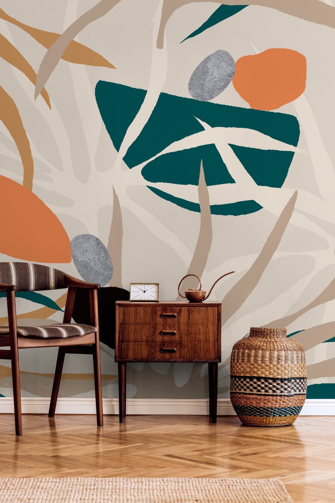 Abstract Botanical Shapes Wallpaper - C123 - WallTrend