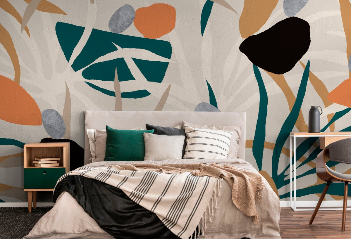 Abstract Botanical Shapes Wallpaper - C123 - WallTrend