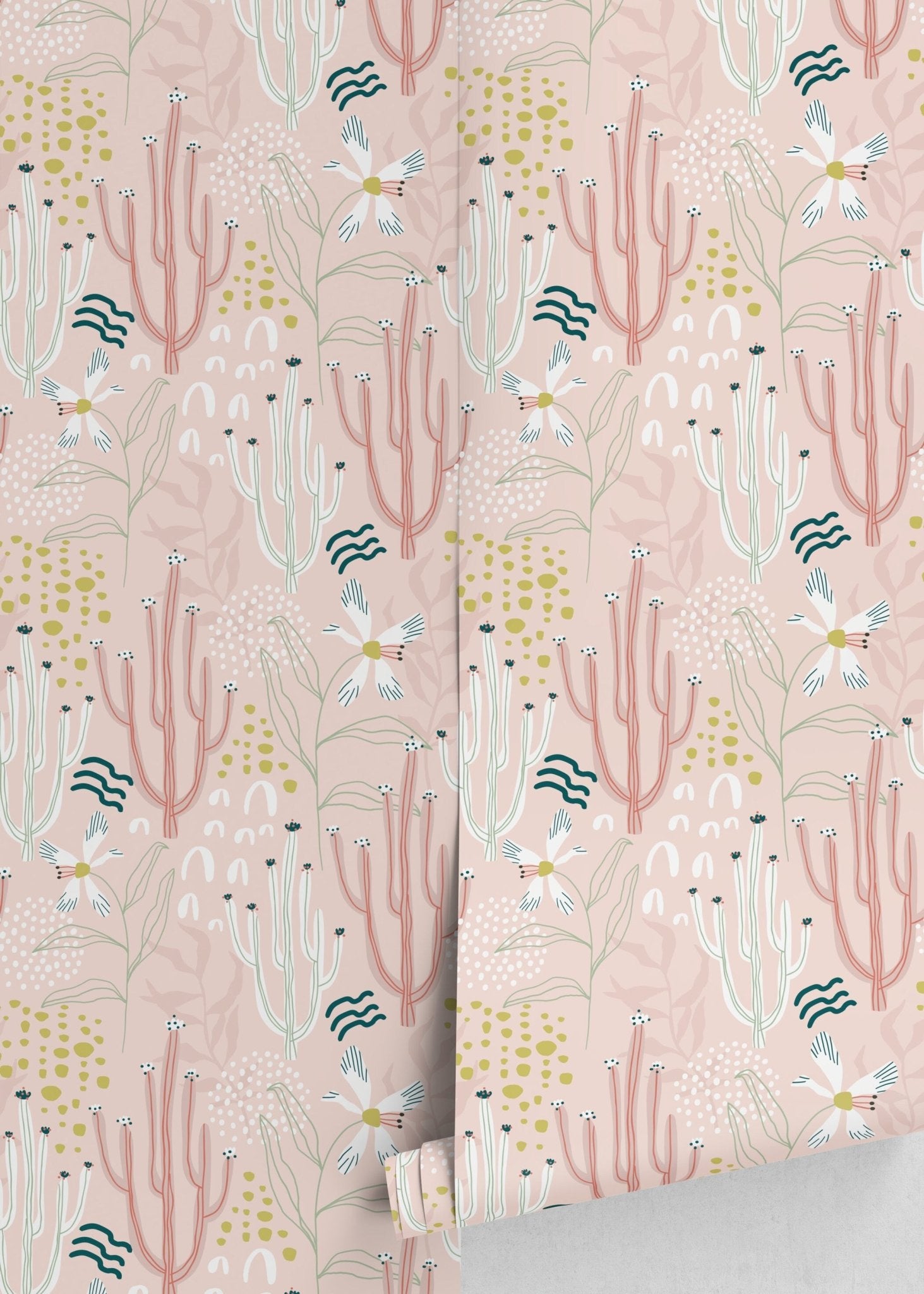 Abstract Botanical Shapes Wallpaper - D313 - WallTrend