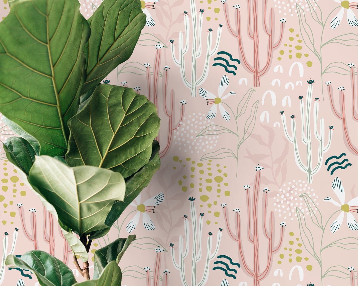 Abstract Botanical Shapes Wallpaper - D313 - WallTrend