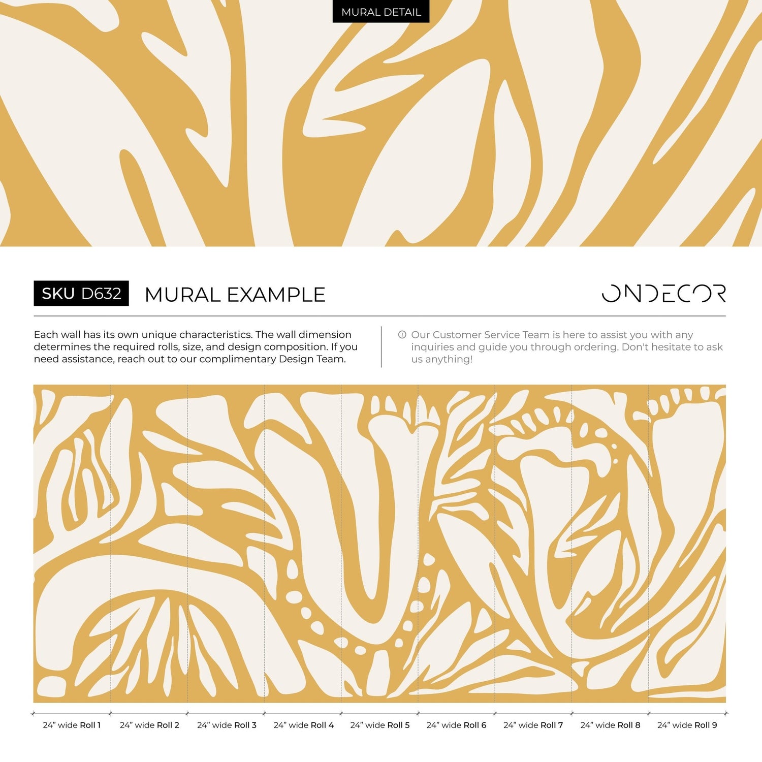 Abstract Botanical Shapes Wallpaper - D632 - WallTrend