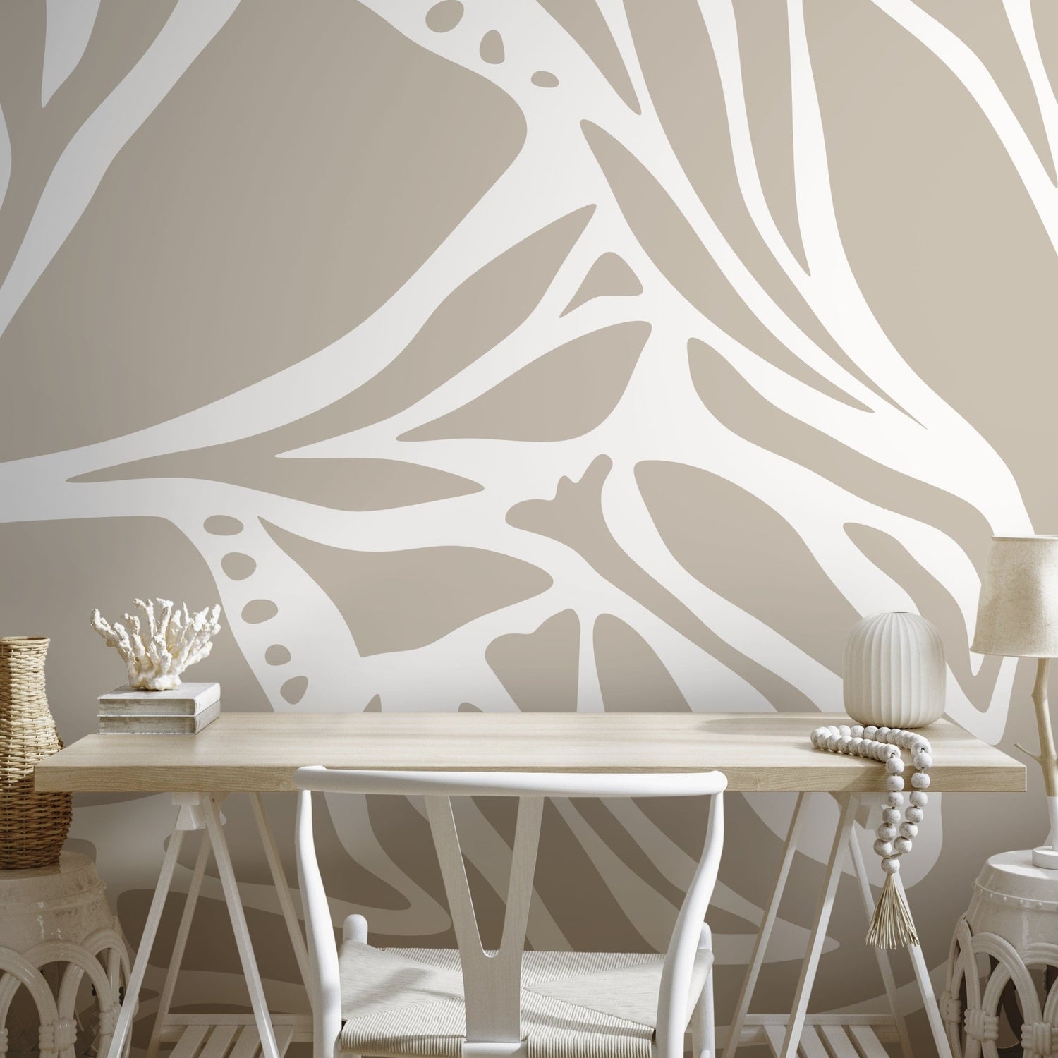 Abstract Botanical Shapes Wallpaper - D639 - WallTrend