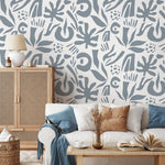 Abstract Botanical Shapes Wallpaper - D688 - WallTrend