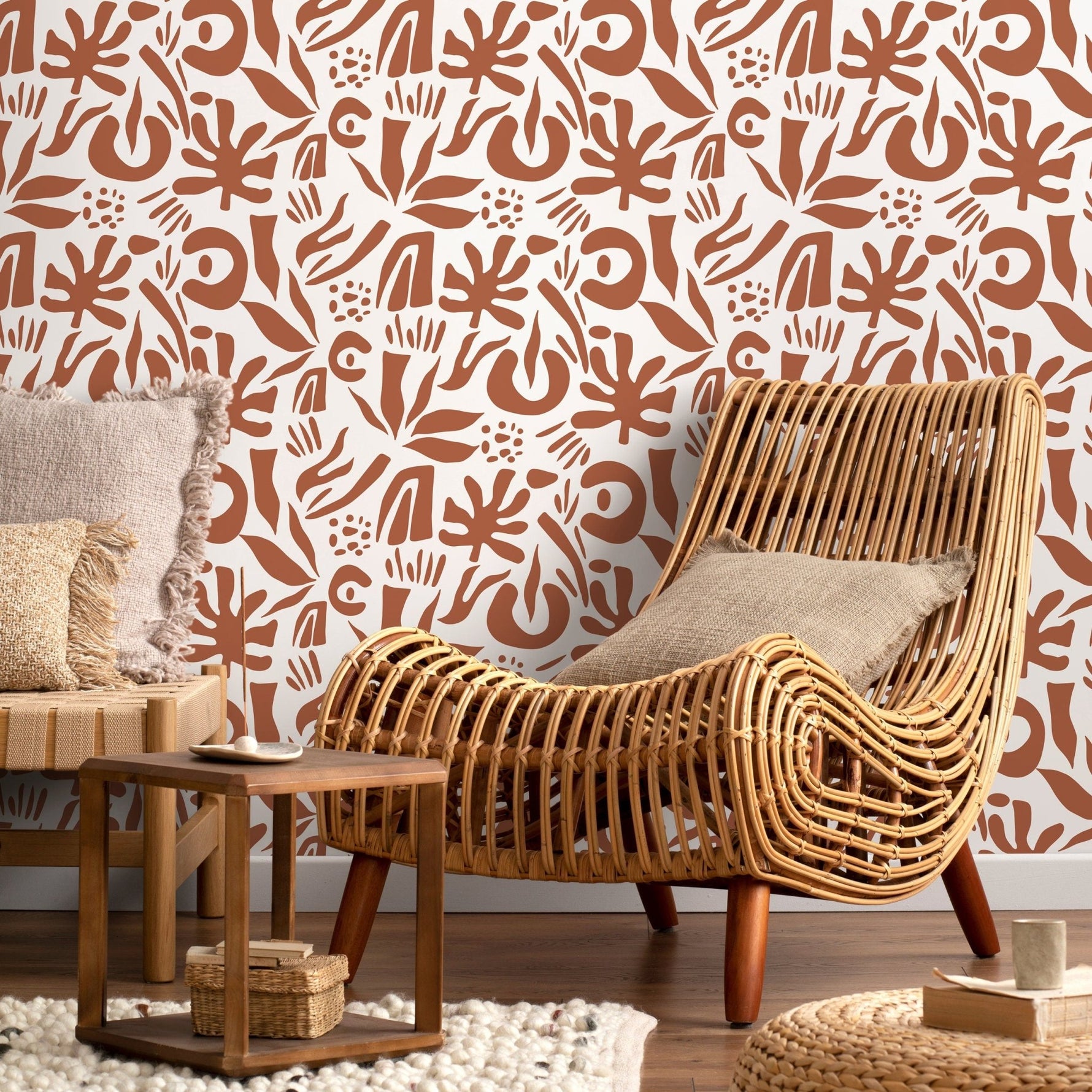 Abstract Botanical Shapes Wallpaper - D689 - WallTrend