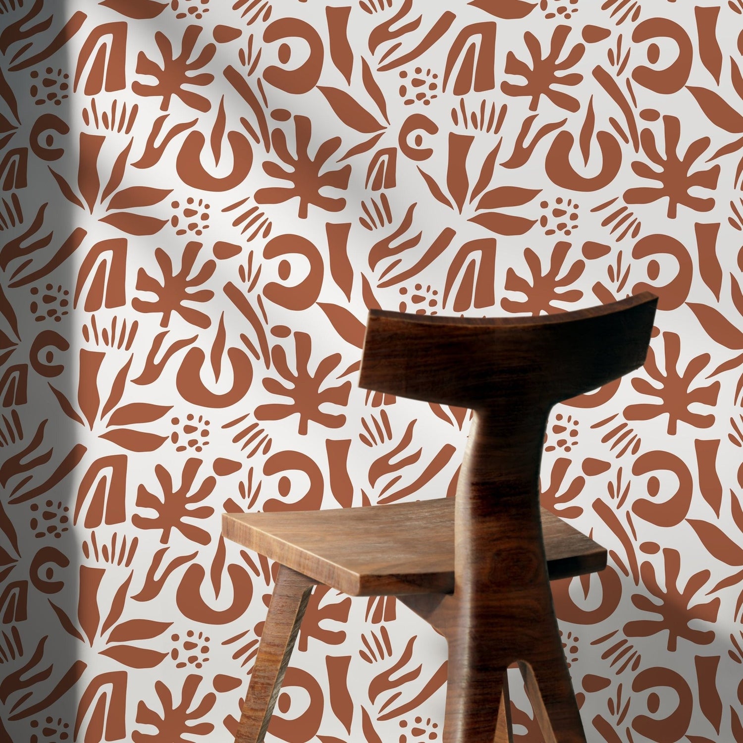 Abstract Botanical Shapes Wallpaper - D689 - WallTrend