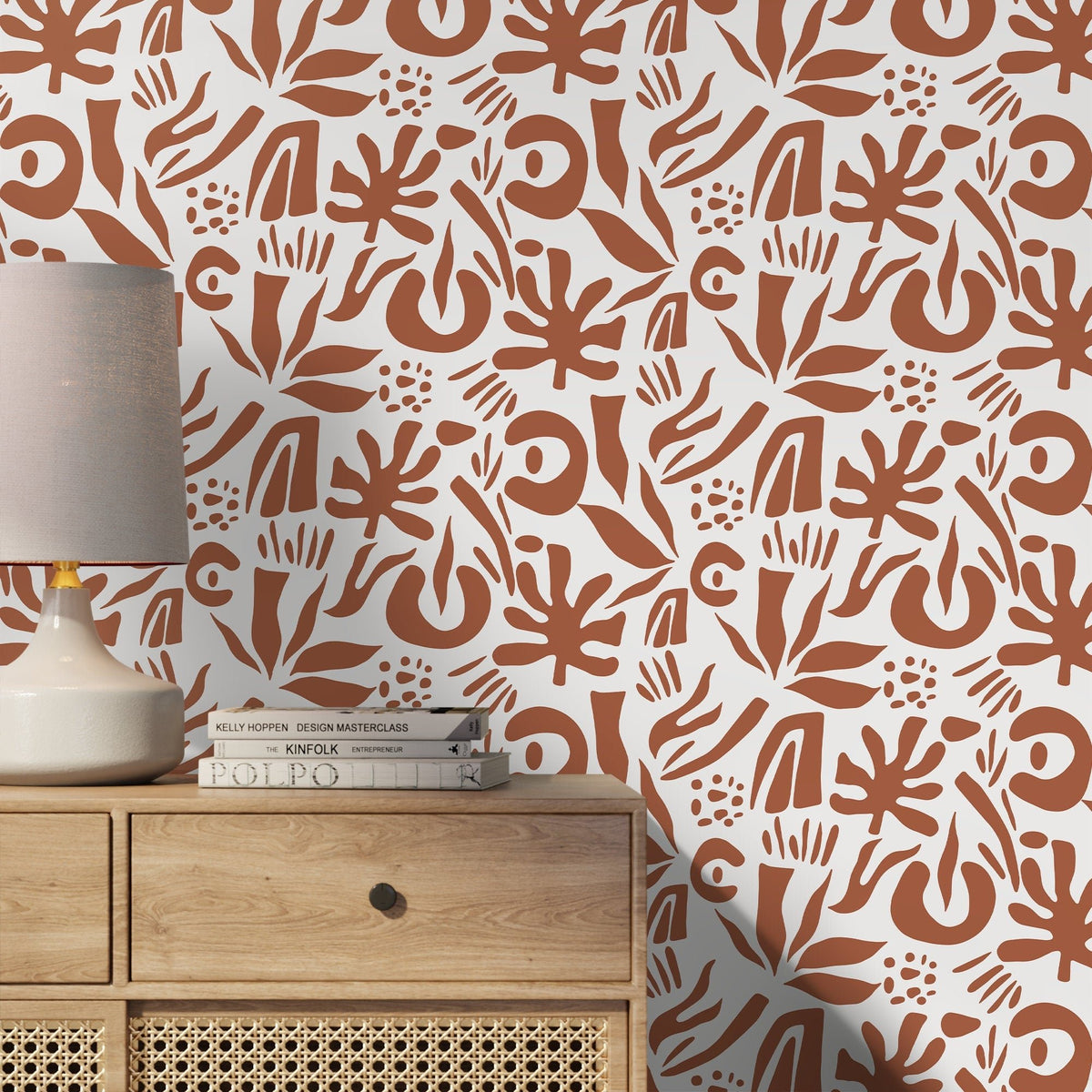 Abstract Botanical Shapes Wallpaper - D689 - WallTrend