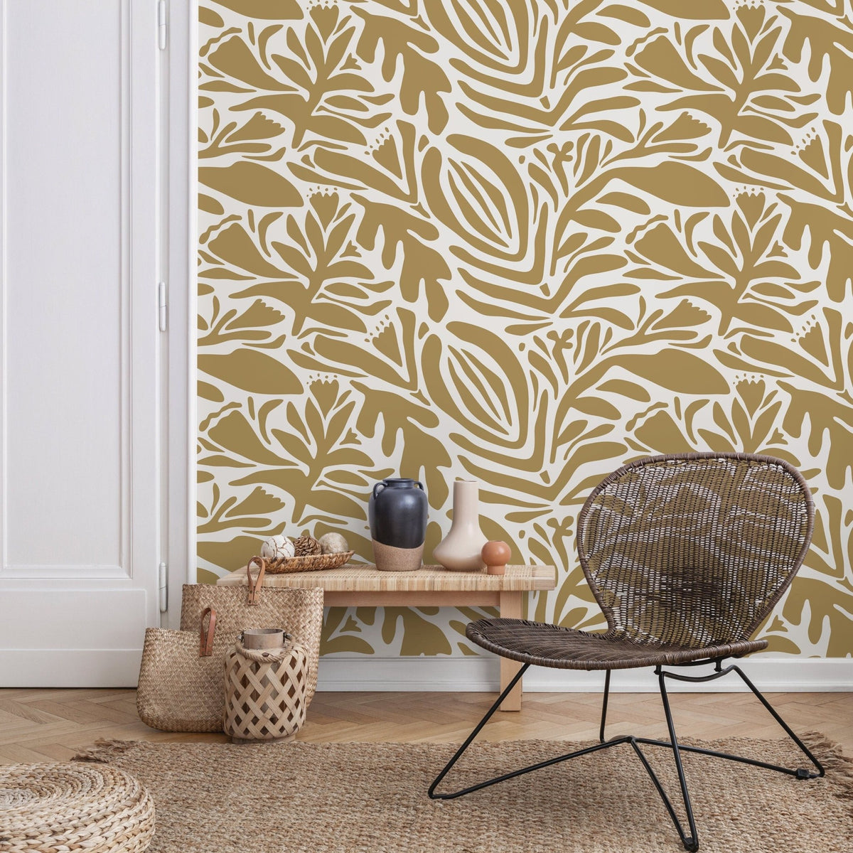 Abstract Botanical Shapes Wallpaper - D702 - WallTrend