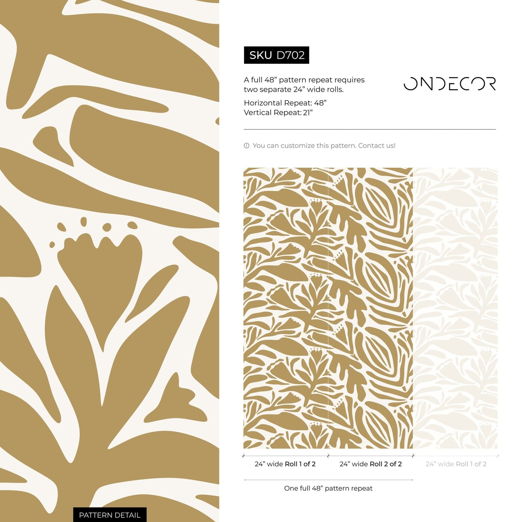 Abstract Botanical Shapes Wallpaper - D702 - WallTrend