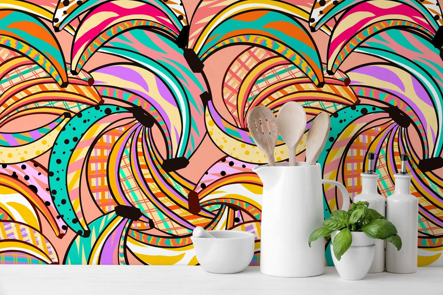 Abstract Botanical Swirls Wallpaper - C460 - WallTrend