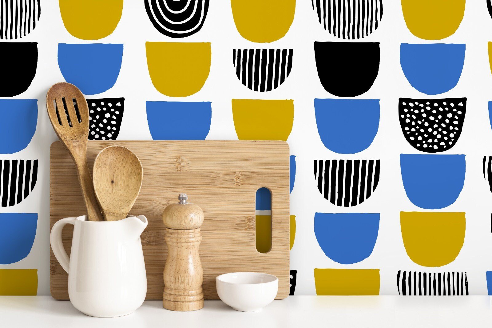 Abstract Bowl Shapes Wallpaper - B366 - WallTrend