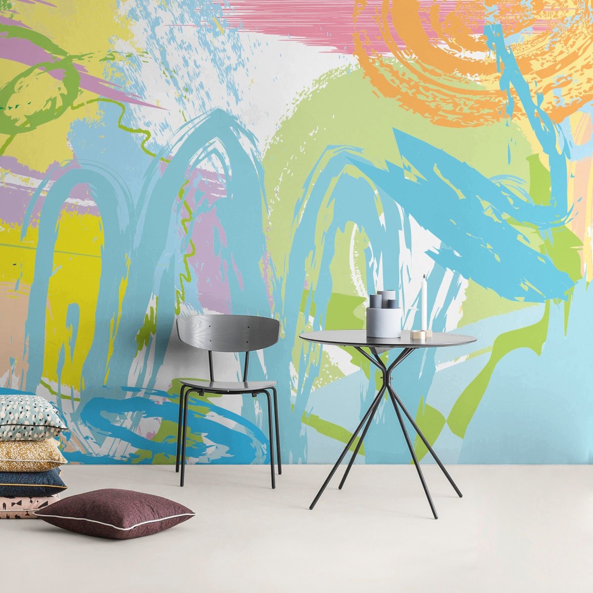 Abstract Brushstroke Chaos Wallpaper - B234 - WallTrend