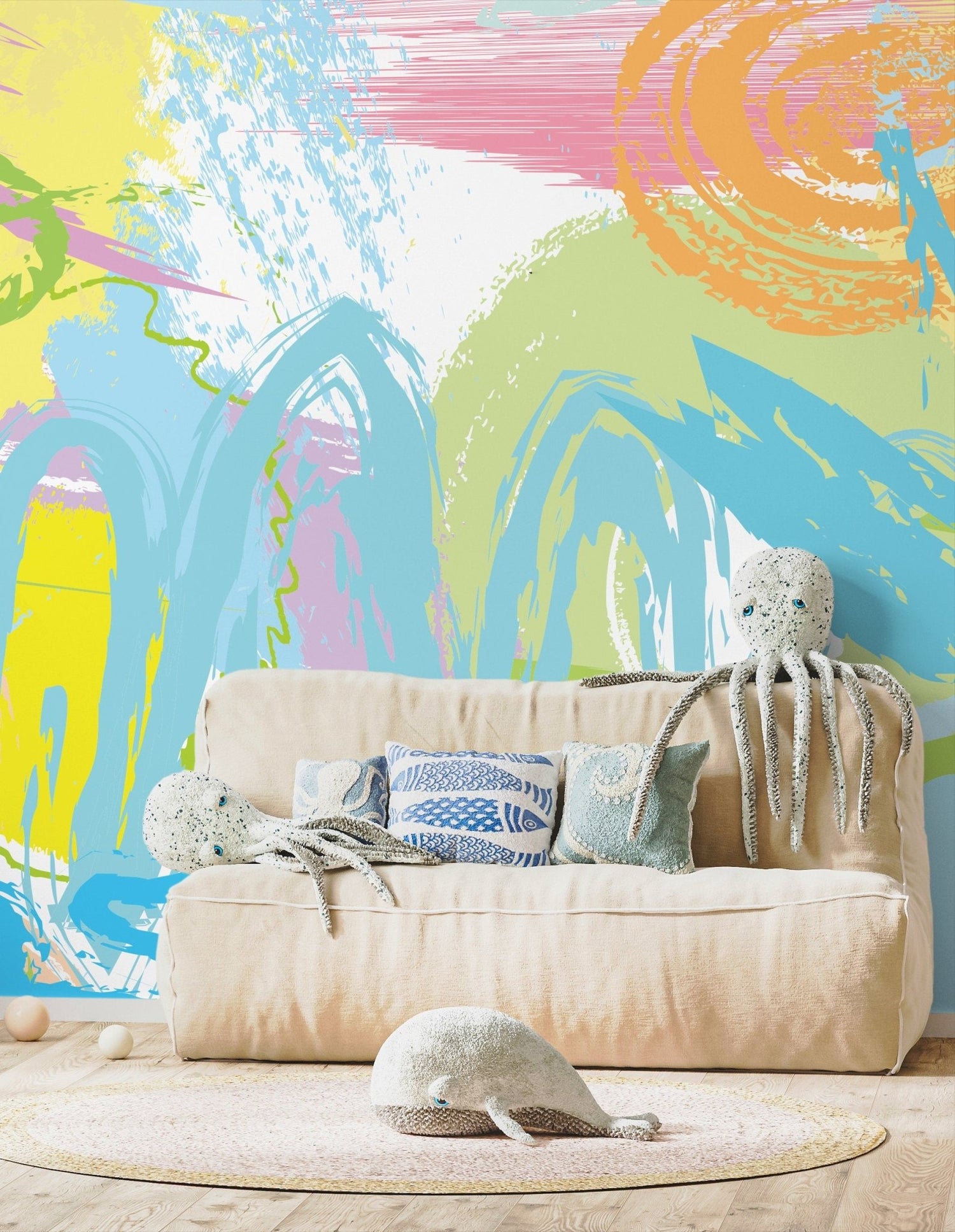 Abstract Brushstroke Chaos Wallpaper - B234 - WallTrend