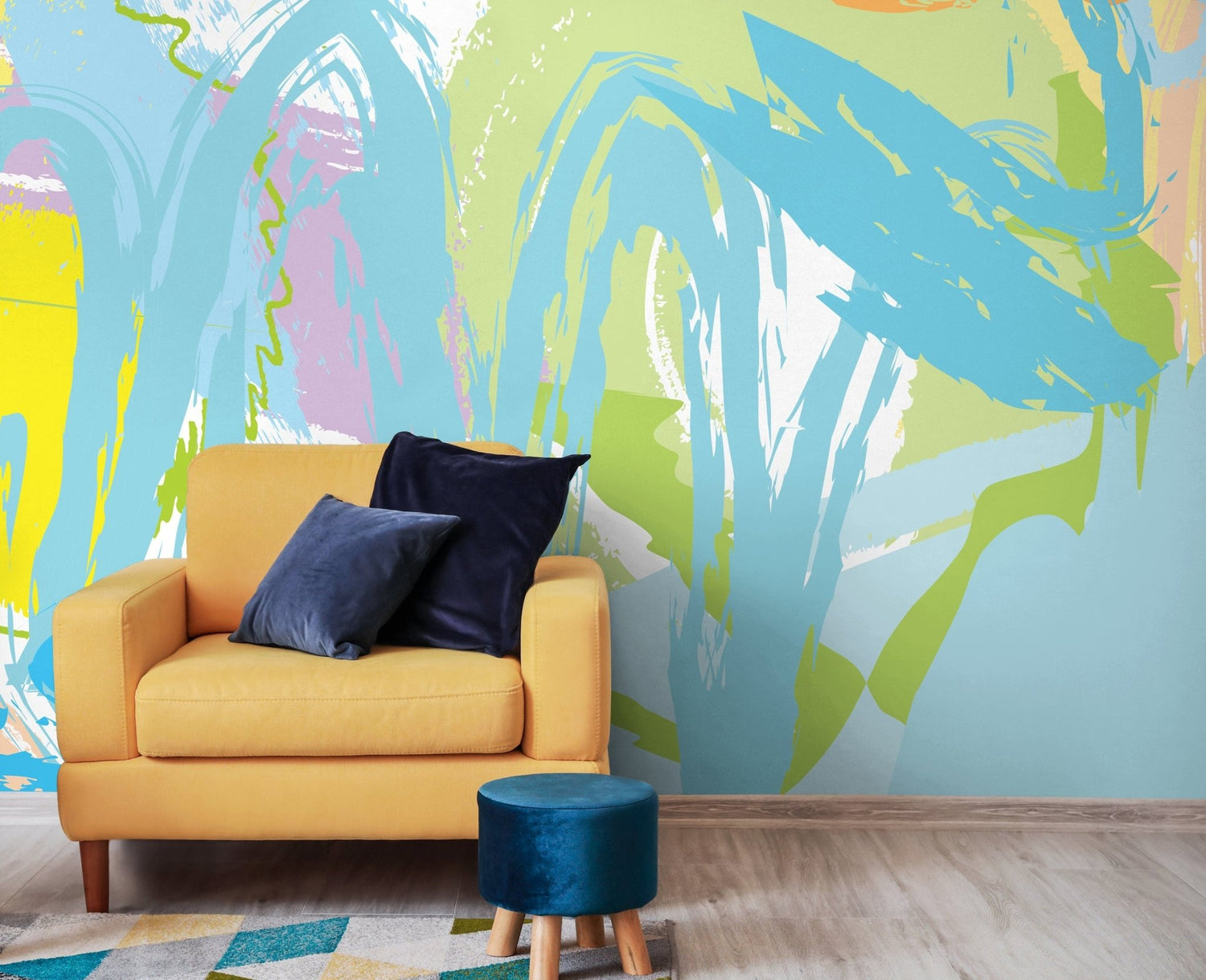 Abstract Brushstroke Chaos Wallpaper - B234 - WallTrend