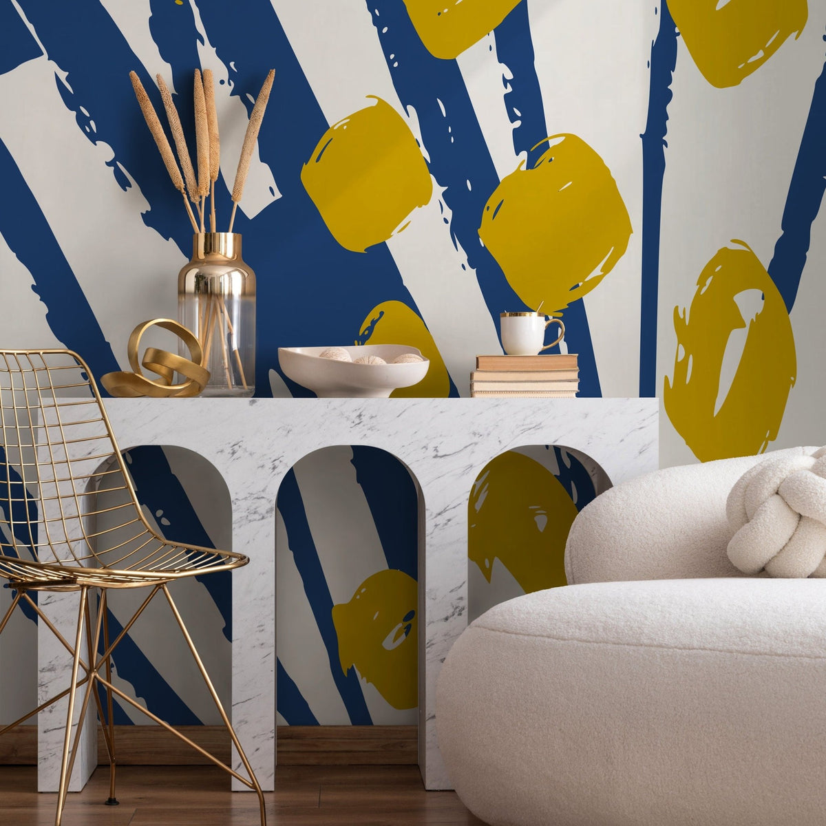 Abstract Brushstroke Chaos Wallpaper - B404 - WallTrend