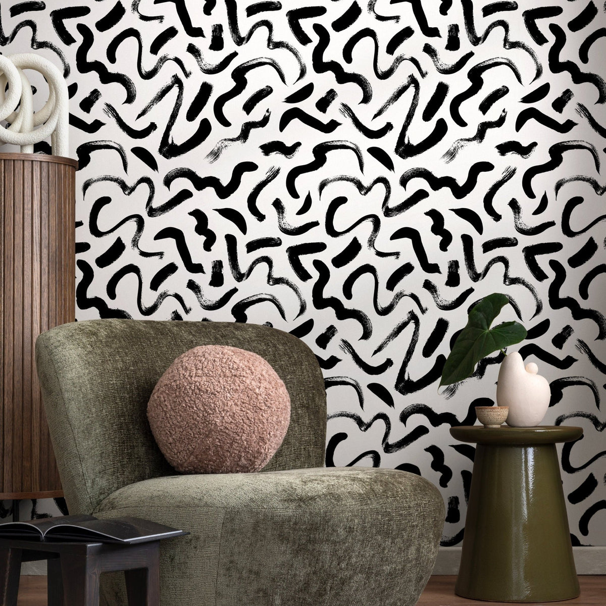 Abstract Brushstroke Chaos Wallpaper - B594 - WallTrend