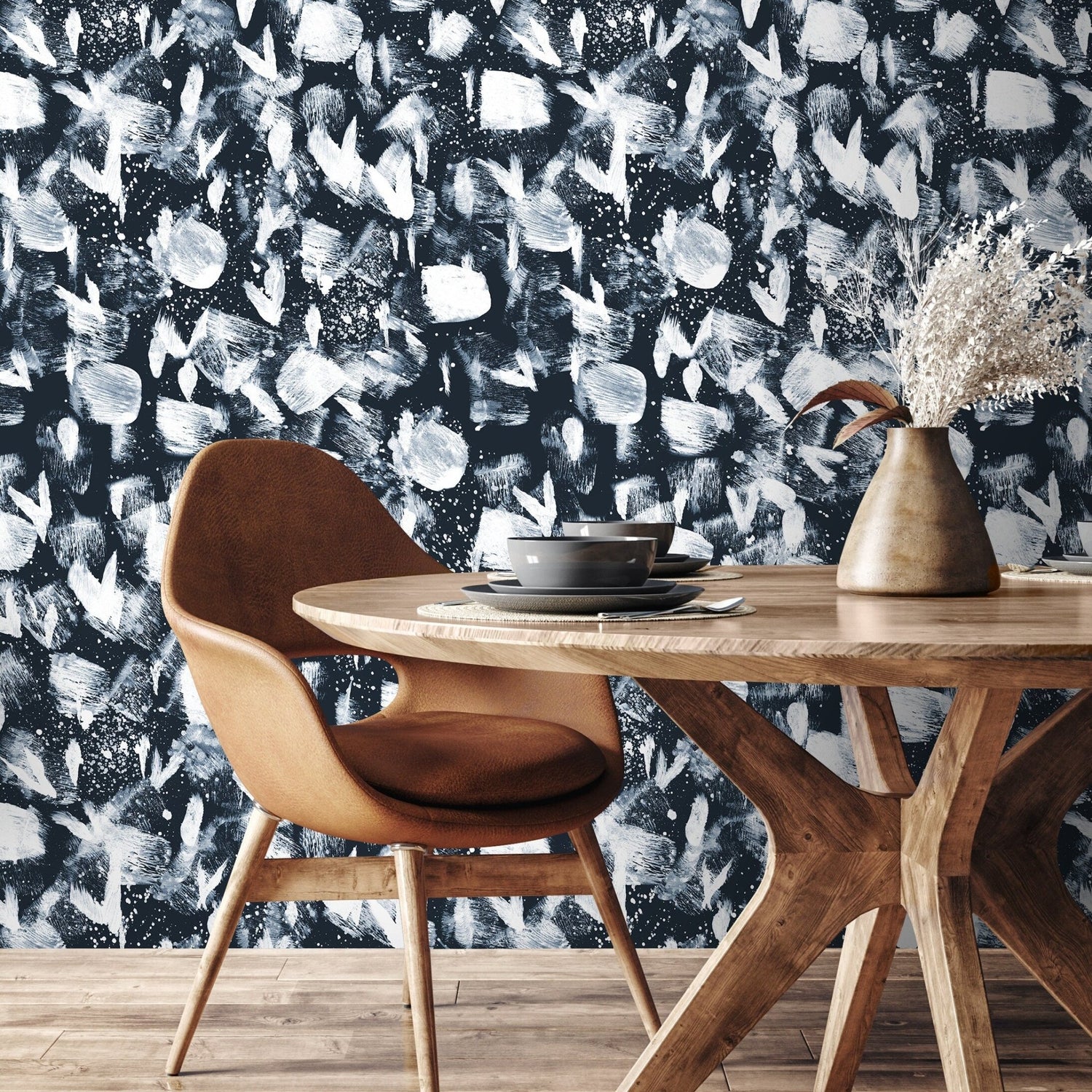 Abstract Brushstroke Chaos Wallpaper - C884 - WallTrend