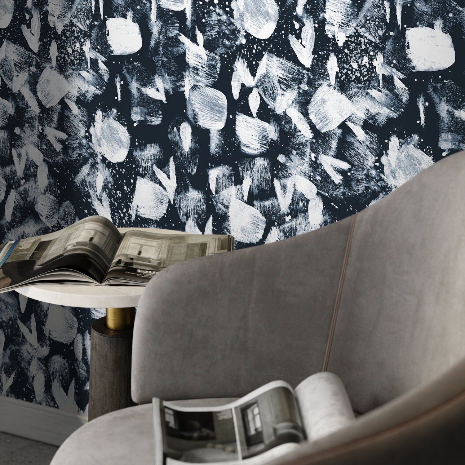 Abstract Brushstroke Chaos Wallpaper - C884 - WallTrend