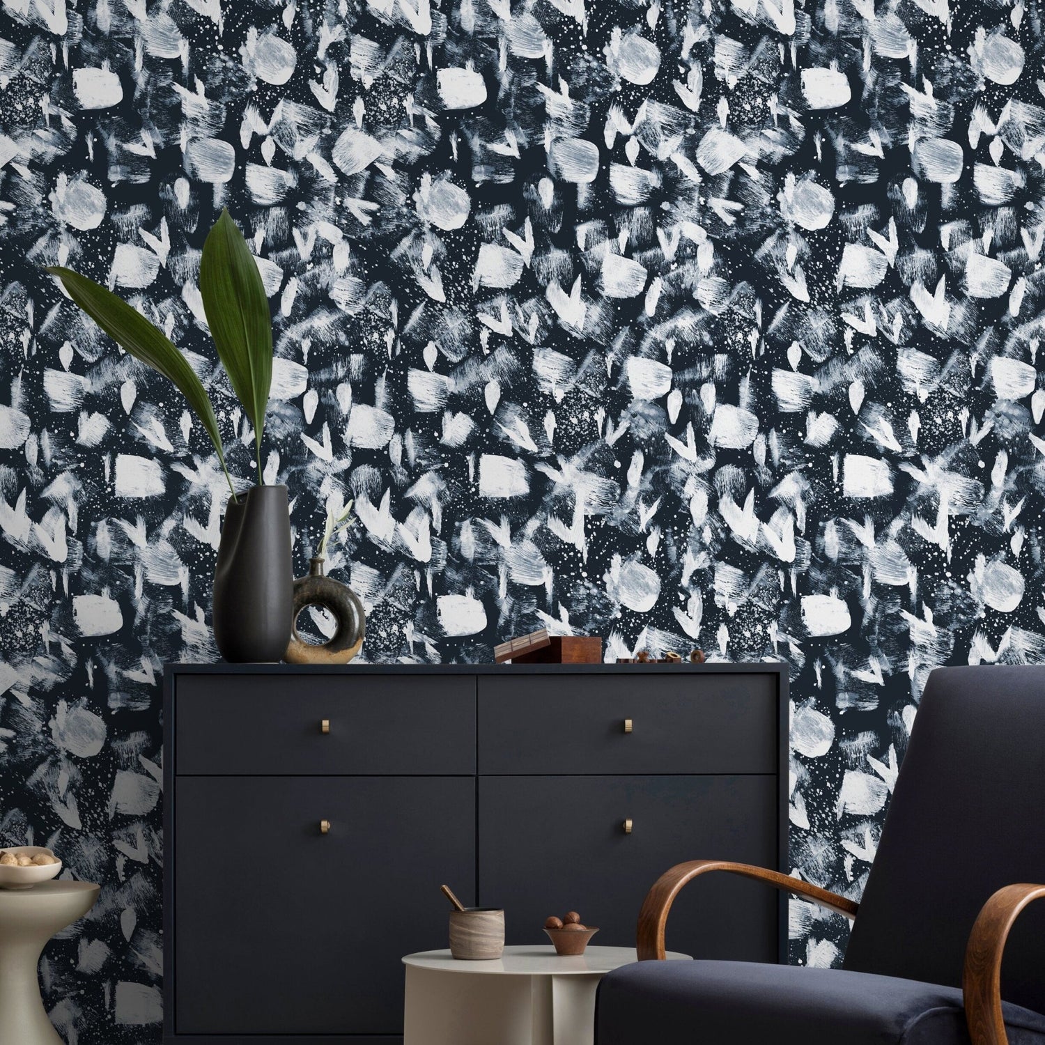 Abstract Brushstroke Chaos Wallpaper - C884 - WallTrend