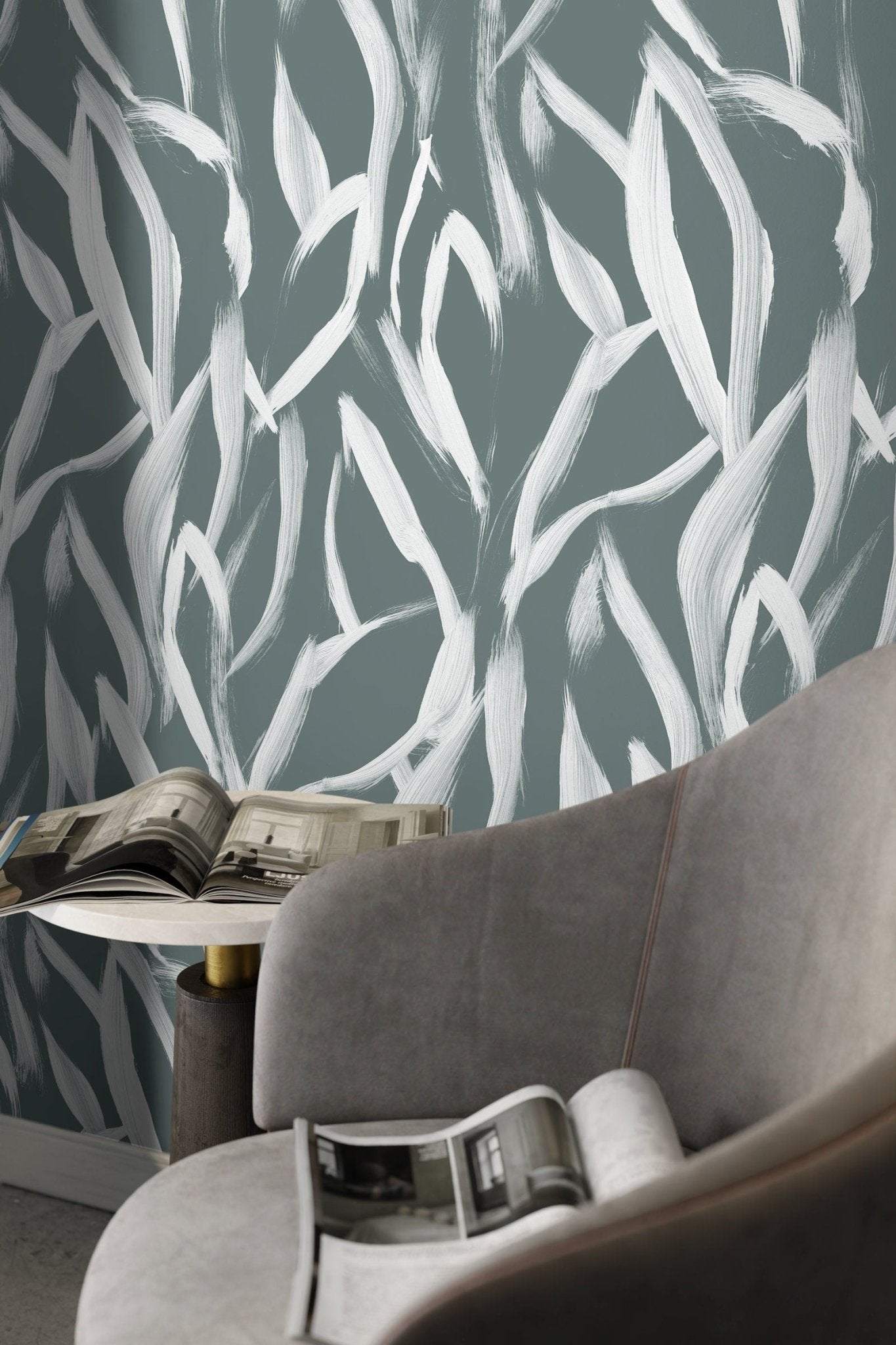 Abstract Brushstroke Chaos Wallpaper - C901 - WallTrend