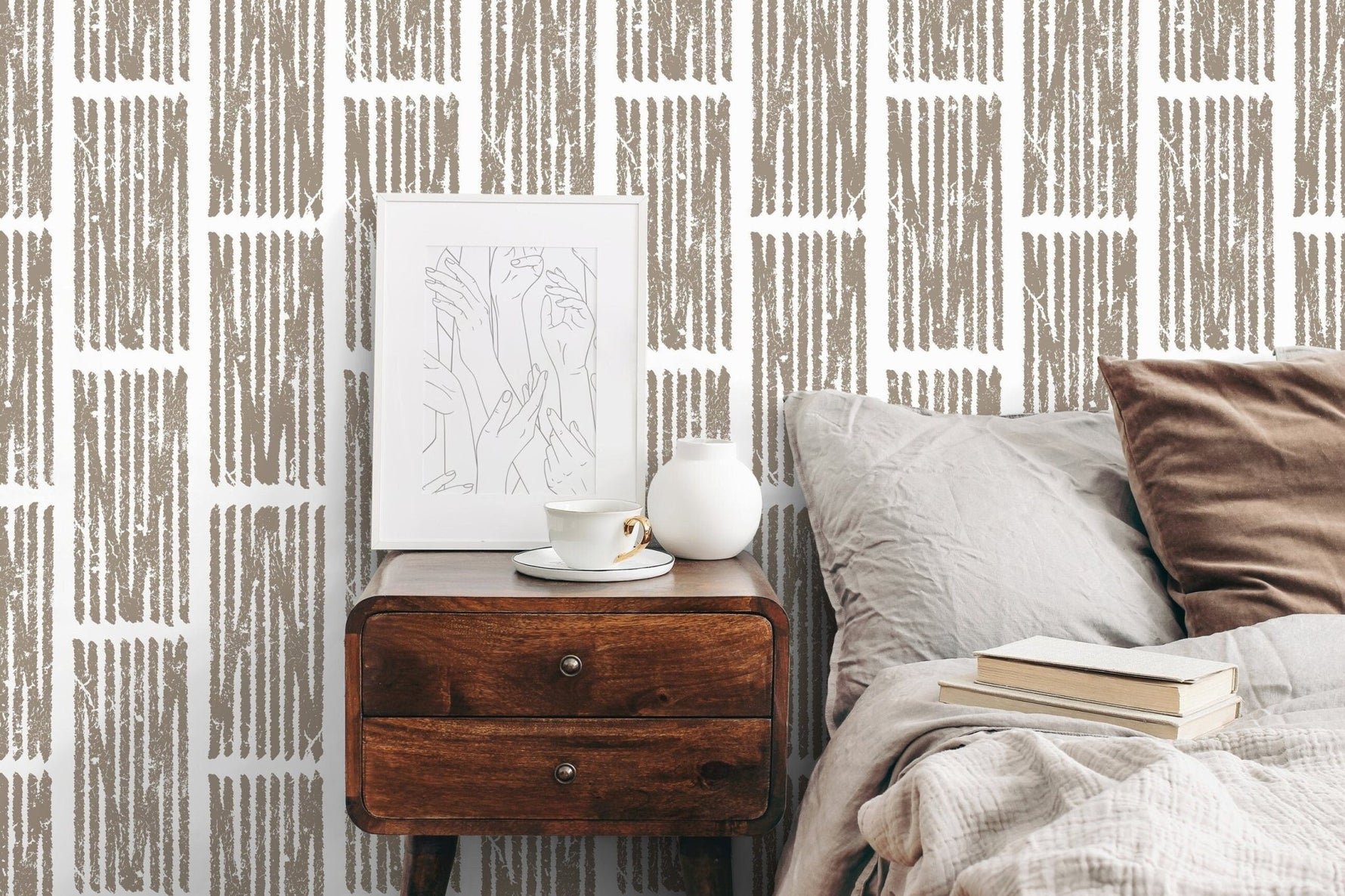 Abstract Brushstroke Harmony Wallpaper - C551 - WallTrend