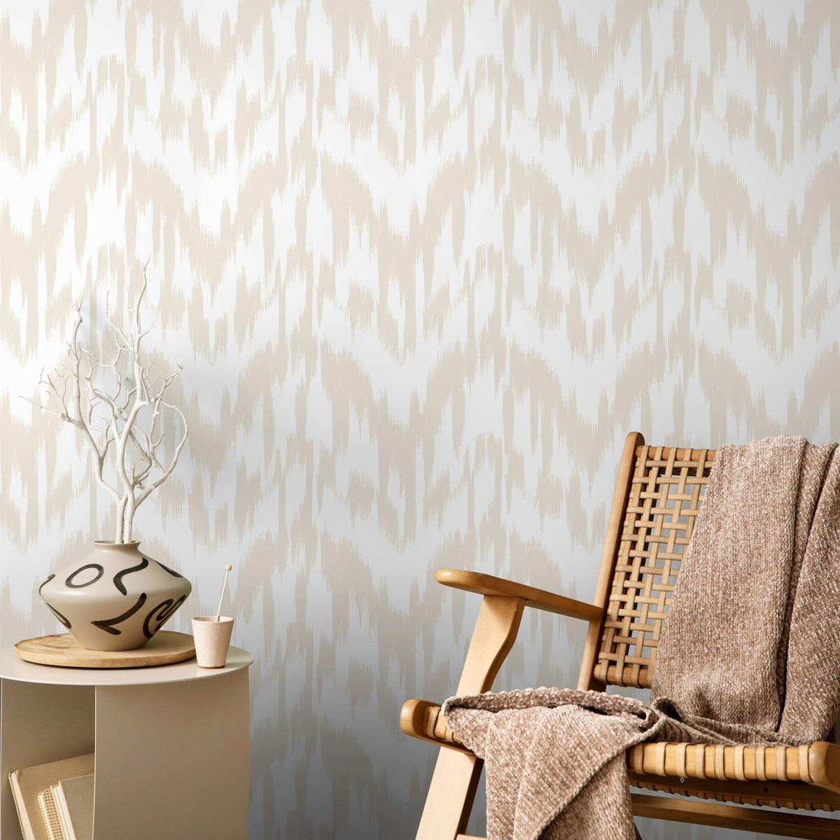 Abstract Brushstroke Herringbone Wallpaper - C744 - WallTrend