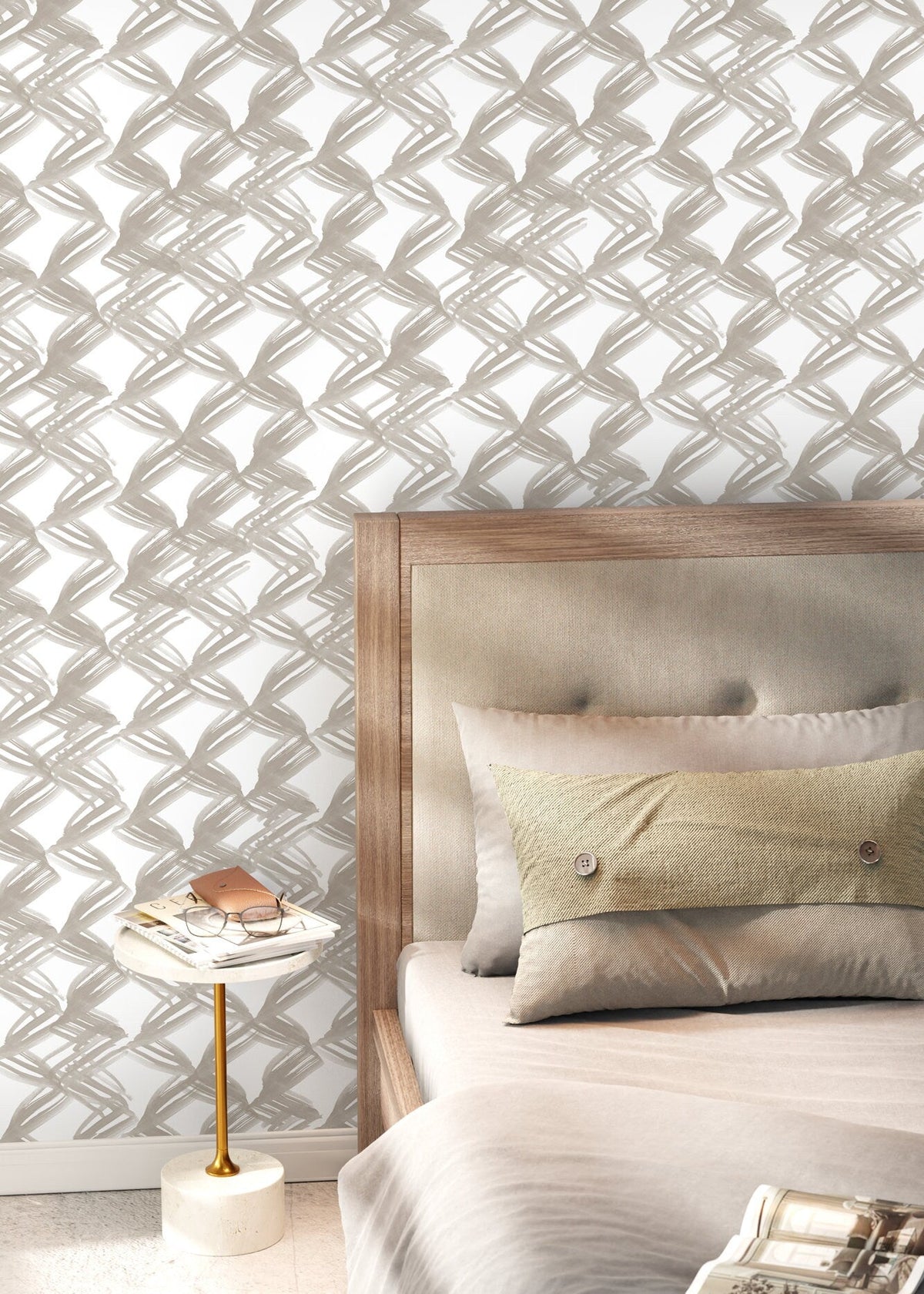 Abstract Brushstroke Lattice Wallpaper - C980 - WallTrend