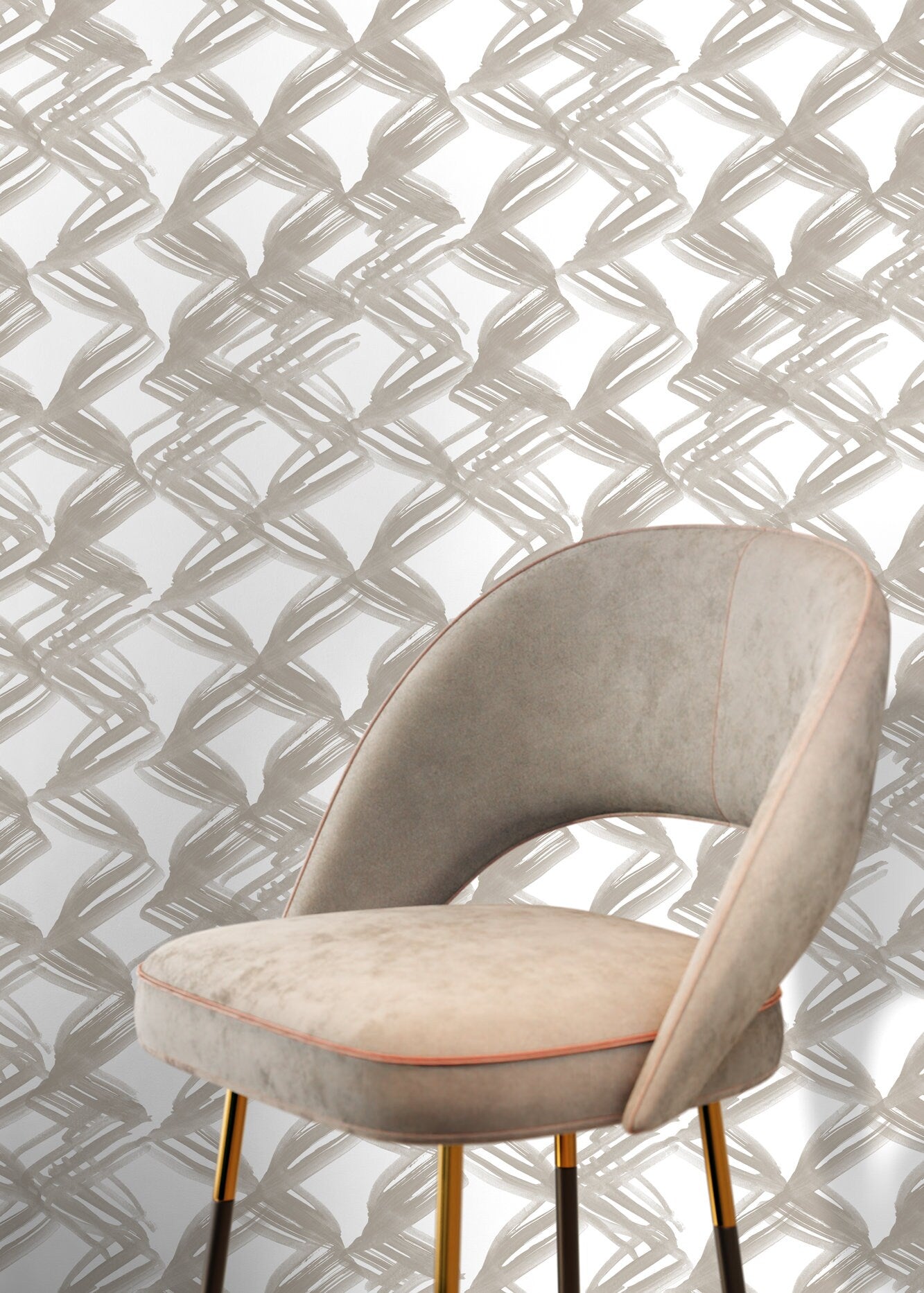 Abstract Brushstroke Lattice Wallpaper - C980 - WallTrend